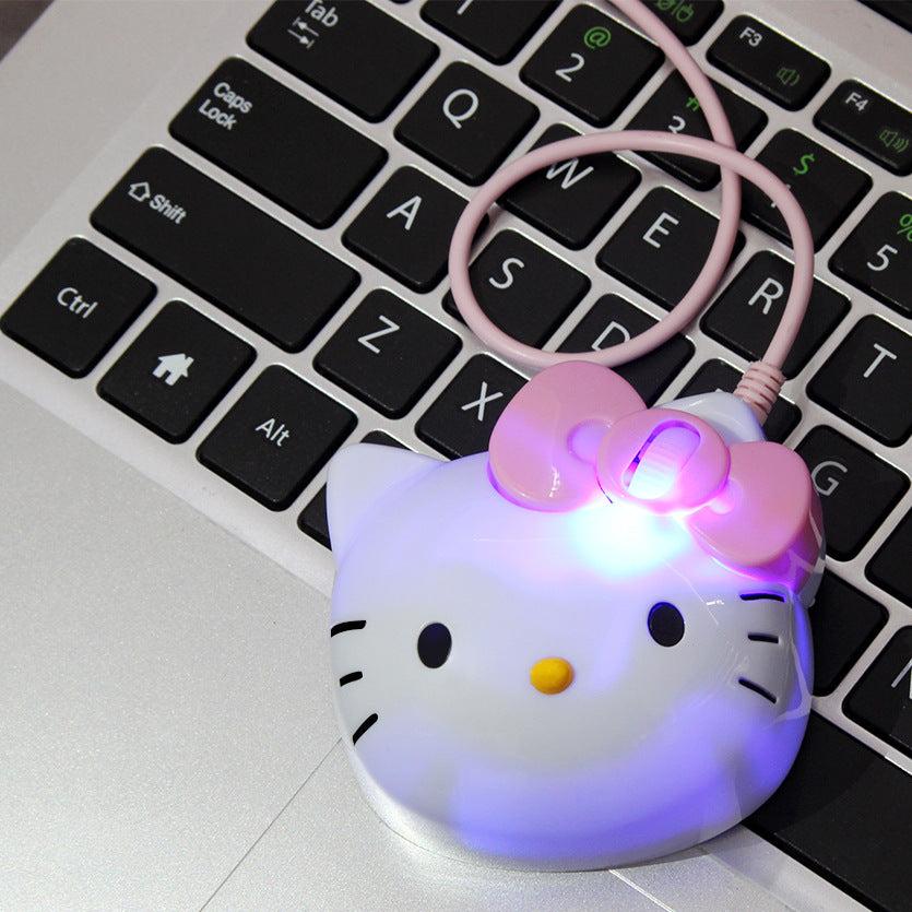 Myš růžová k počítači Hello Kitty