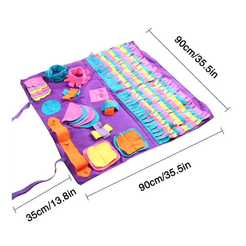 Čmuchací fialová podložka pro hledání pamlsků a zvýšení psí inteligence - Fialová / 90X90CM - PRO PEJSKA