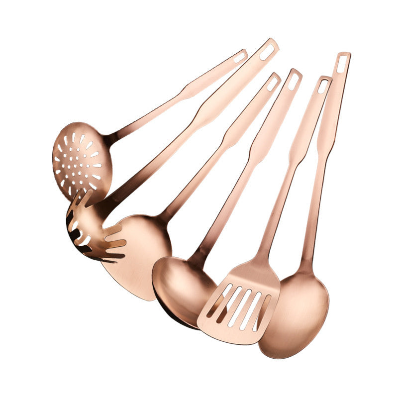 Zlato-růžový zlatý stříbrný set kuchyňských špachtlí
