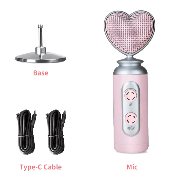 Srdcový mikrofon, růžový mikrofon