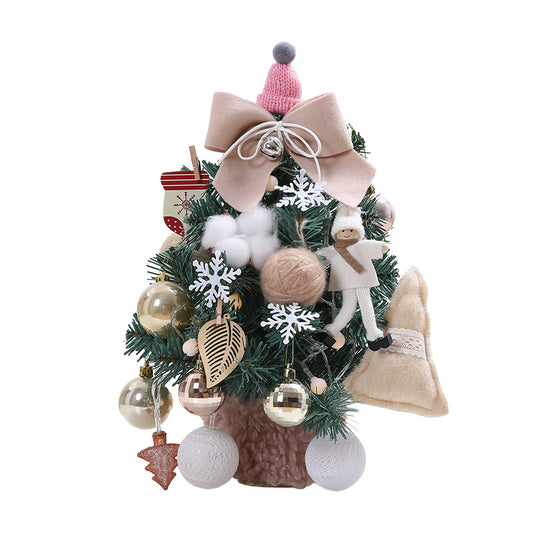 Bílý Vánoční stromek ozdobený - bílý, přírodní, prostý styl, velikosti 30cm, 45cm, 60cm