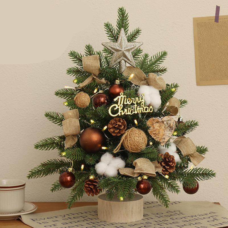Bílý Vánoční stromek ozdobený - bílý, přírodní, prostý styl, velikosti 30cm, 45cm, 60cm