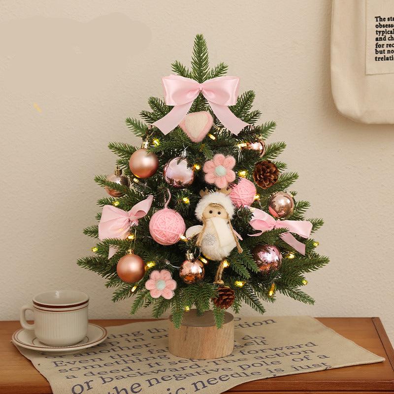 Růžový Vánoční stromek ozdobený - elegantní, šampaňská, velikosti 30cm, 45cm, 60cm