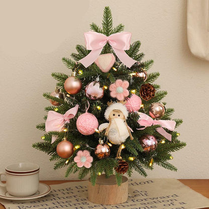 Růžový Vánoční stromek ozdobený - elegantní, šampaňská, velikosti 30cm, 45cm, 60cm