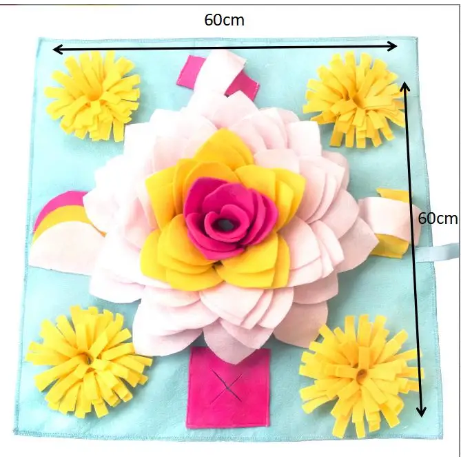 Čmuchací květinová elegantní podložka pro hledání pamlsků a zvýšení psí inteligence - 60 * 60cm elegantní