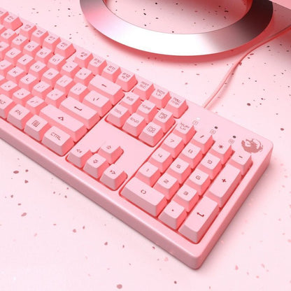 Růžová herní myš PRO, růžová klávesnice a velká design podložka